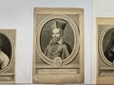 three old black and white portraits of men with hats and beards