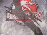 L'affiche du film « Jurassic Park » est accrochée au mur.