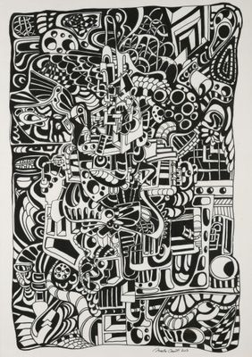 Martin CAMINITI (1959) "Le Phoenix" Encre de chine, signée e…