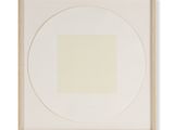 an image of a white square in a wooden frame