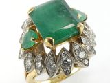 an emerald and diamond ring, by van cleef
