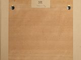 an image of a picture of a wooden frame with a label on it