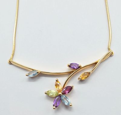 gros plan d'un collier sur une surface blanche