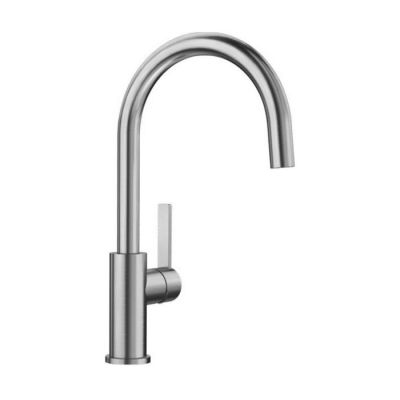 a close up of a faucet on a white background