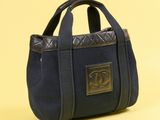 sac cabas matelassé Chanel bleu marine