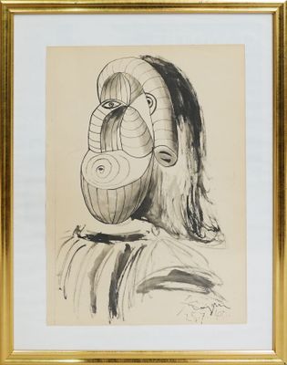 an image of a drawing of a man with a helmet on