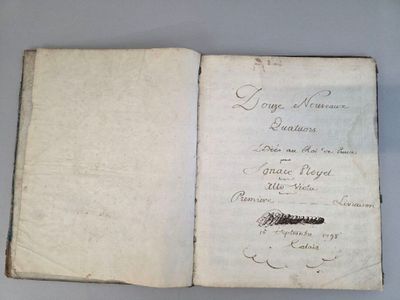 Partition fin XVIIIe Douze nouveaux quatuors dédiés au roi d…