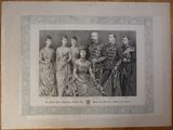 an old black and white photo of a group of people in formal dress
