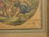 a picture of a painting of a woman and two children