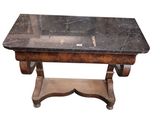 marble top coffee table on cast iron base