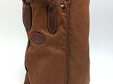 an image of a brown bag sitting on top of a white surface