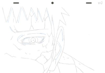 dessin d'anime représentant un homme aux cheveux longs et aux grands yeux