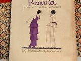 a book with a drawing of two women in purple dresses