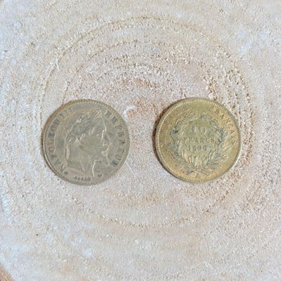 deux pièces posées sur une assiette blanche