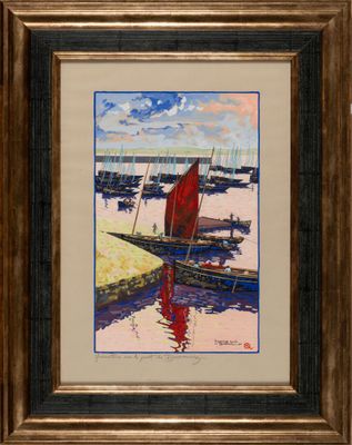 an image of a painting of a sailboat on the water