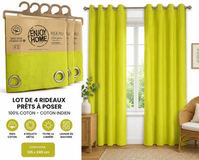 lot de 4 rideaux jaunes jaunes jaunes jaunes jaune jaune jaune jaune jaune jaune