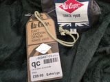 a label on a jacket and a tag on a jacket