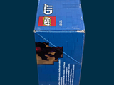a blue box with a picture of a cat inside of it