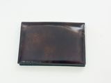 porte-cartes de visite en cuir avec pince à billets, couleur marron foncé