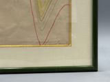 tableau encadré représentant un dessin d'un oiseau à longue queue