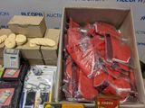 a box of assorted items sitting on a table