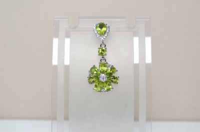 un gros plan sur une paire de boucles d'oreilles exposées dans une vitrine transparente