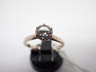 Bague en or gris et diamant demi taille de 0,70ct environ, poids 2,9g, - Photo 1