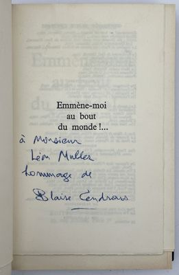 CENDRARS (Blaise). EMMÈNE-MOI AU BOUT DU MONDE. Paris, Grasset, 1956.  - Photo 1