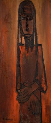 FRANS CLAERHOUT (1919-2006) Figure Sud Africaine Huile sur p…