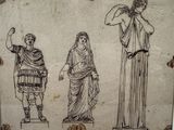 an image of a drawing of a woman and two men