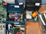 a table with a bunch of tools on top of it