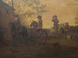 a painting of a group of men riding horses