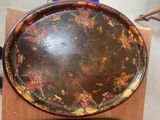 a tray that is sitting on top of a wooden table