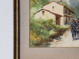 a picture of a painting of a horse drawn carriage