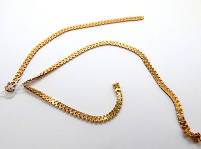 Collier en or jaune 750 °/°° (18k) à mailles plates. Acciden… - Photo 1