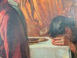a painting of a man and a woman sitting at a table