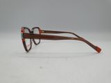 the glasses are made of wood and have a brown frame