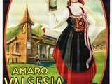 une vieille affiche présentant une bouteille de vin devant une église