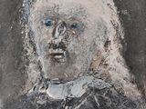 une image représentant un tableau d'une femme à la chevelure blanche et aux yeux bleus