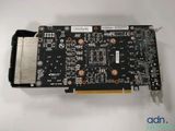 a close up of a video card on a white surface