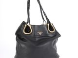 prada black leather tote bag