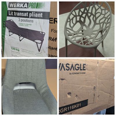 plusieurs photos de différents types de chaises dans une boîte