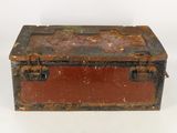 an old trunk that is sitting on a table