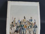 an old picture of a group of men in uniforms on horseback