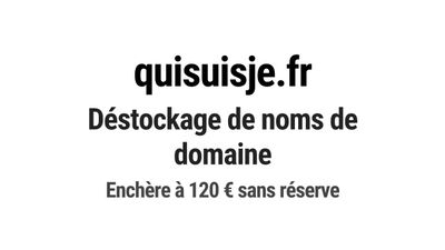 Nom de domaine quisuisje.fr. Catégorie: Éducation et formati…