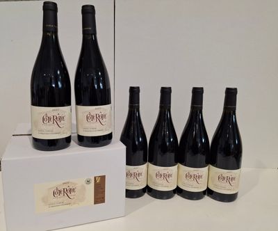 6 Bouteilles vin rouge de la Vallée du Rhône, Côte-Rôtie 202…