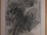 a picture of a drawing of a cat in a picture frame