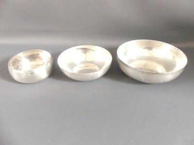 CHRISTOFLE 3 coupes en métal argenté des années 1960