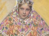 a painting of a woman with a crown on her head