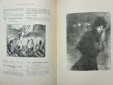 an open book with a picture of a woman in a black dress
